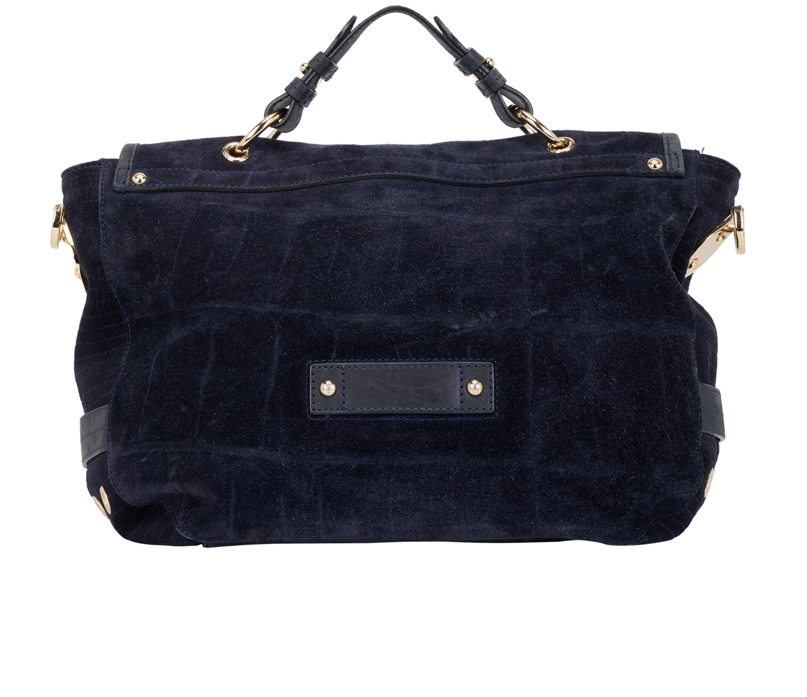 Tillie Satchel, &pound;220, Handbags, Navy, Suede, Back view